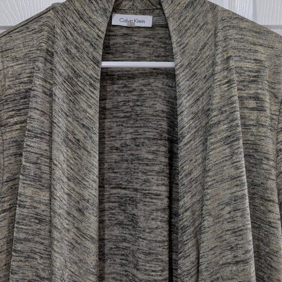 Calvin Klein Women's Open Front Drape Cardigan 1X Gold - Picture 5 of 14